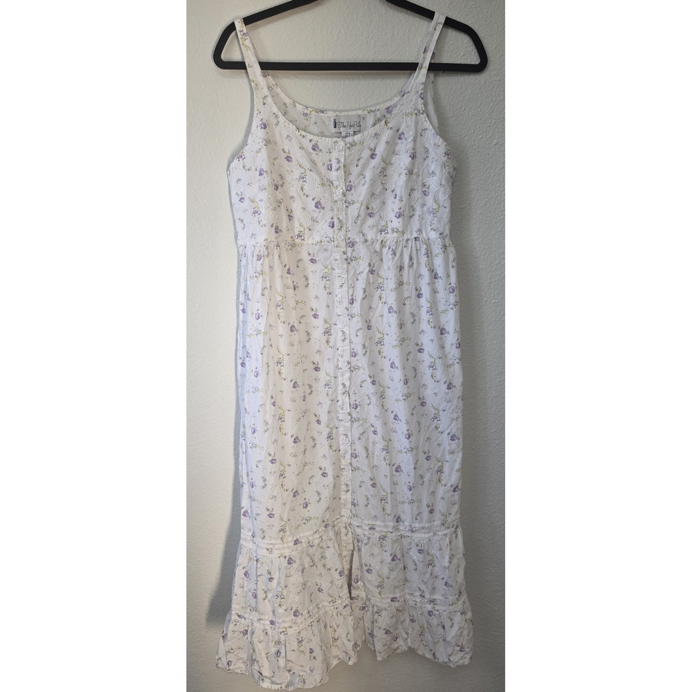 The 1 for U Maxi Dress S Sleeveless Floral White Purple Boho Sundress Gown